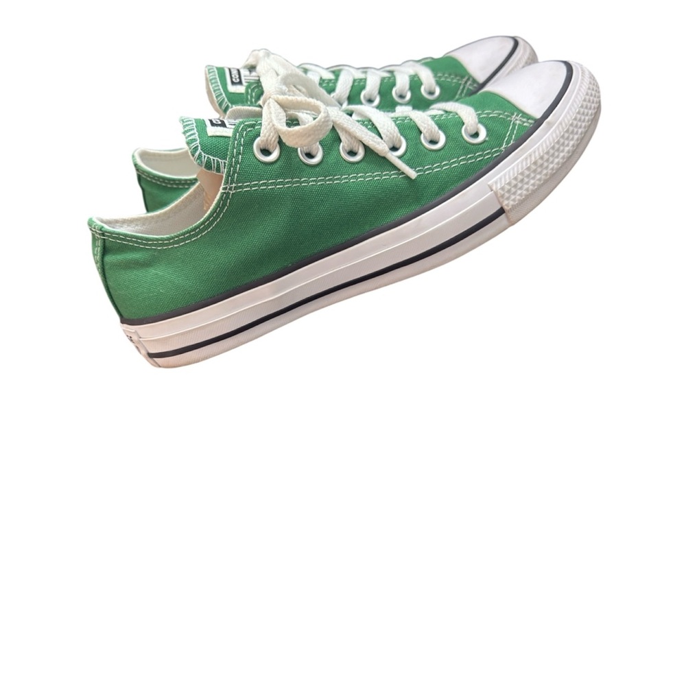 Converse Low Top Canvas Sneakers - Green & White - Picture 5 of 7